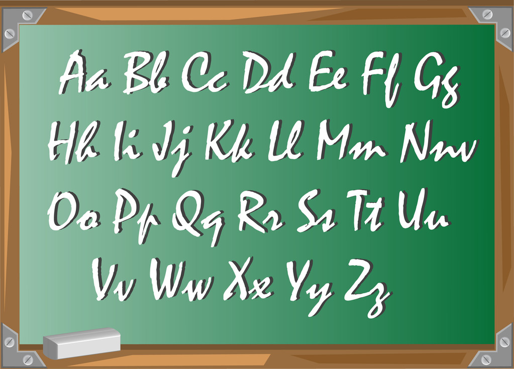 Board school and letters - Vector, Image