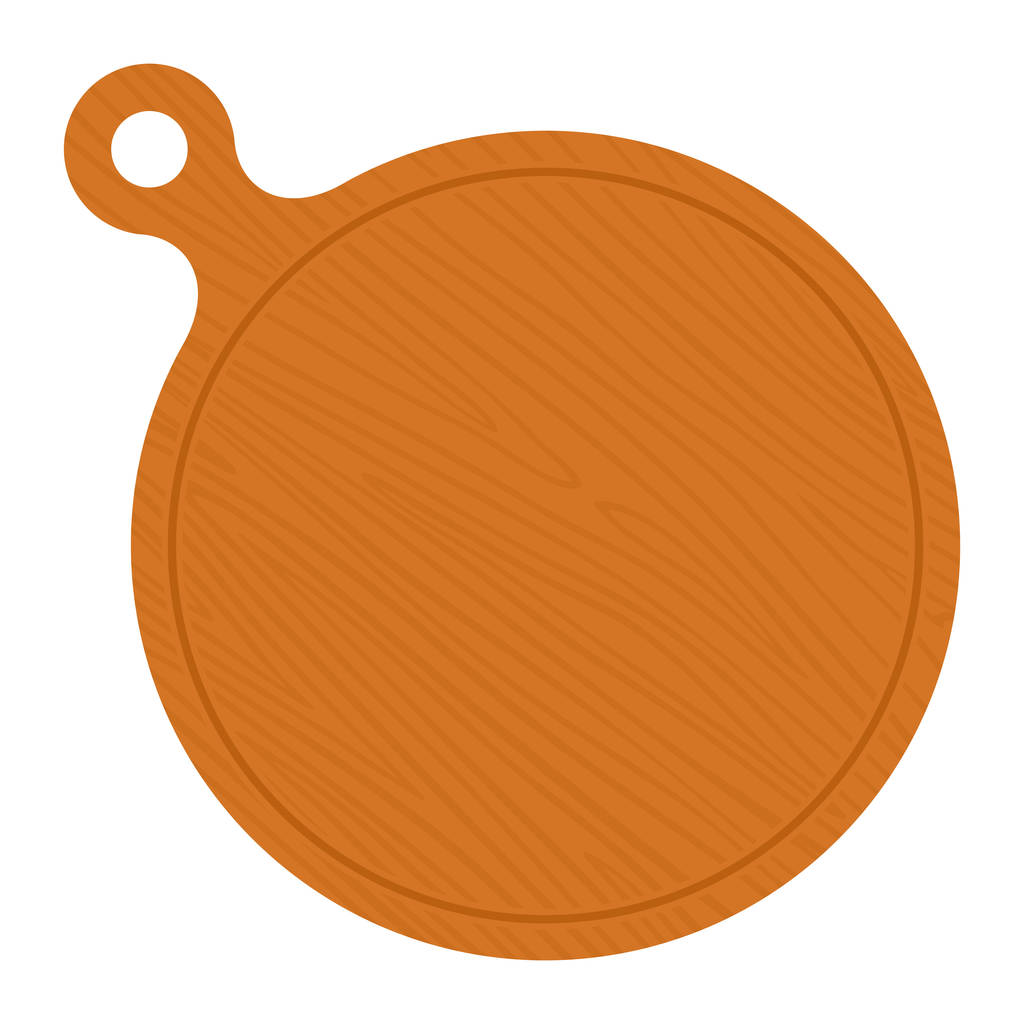 Round wooden pizza board vector flat isolated - Vector, Image
