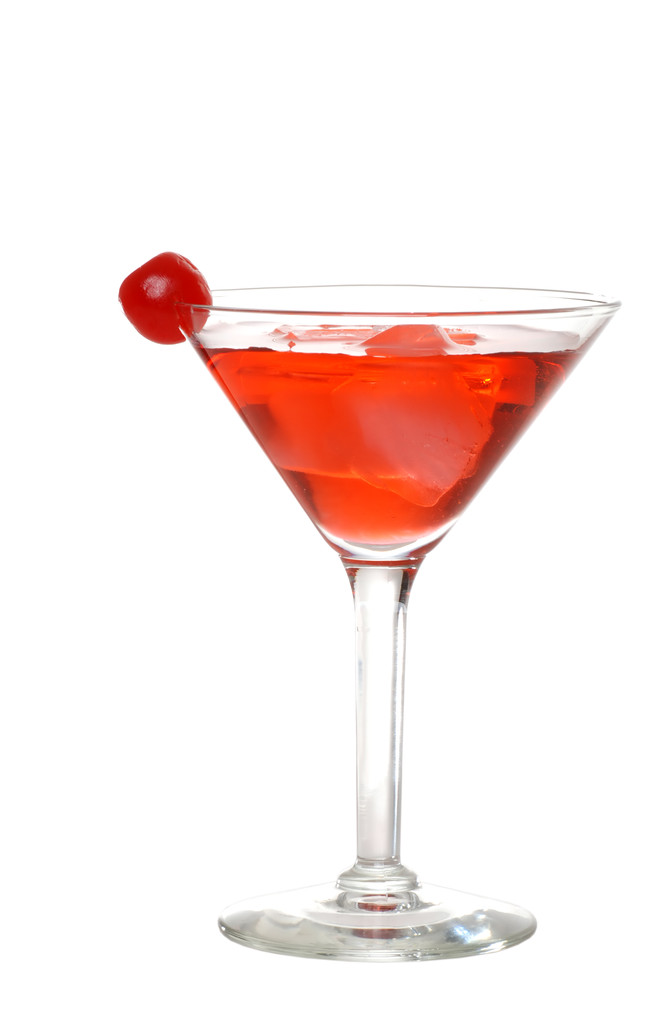 elszigetelt vörös martini egy cseresznye - Fotó, kép