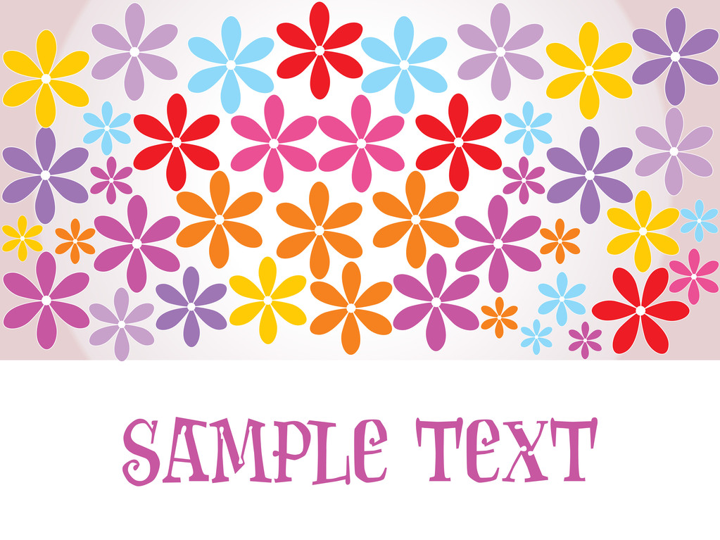 Colorful bloom pattern wallpaper - Vector, Image