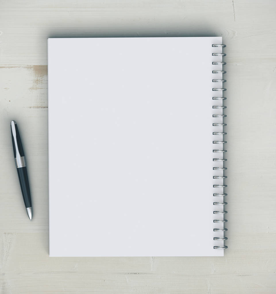 biały notatnik i długopis - Zdjęcie, obraz