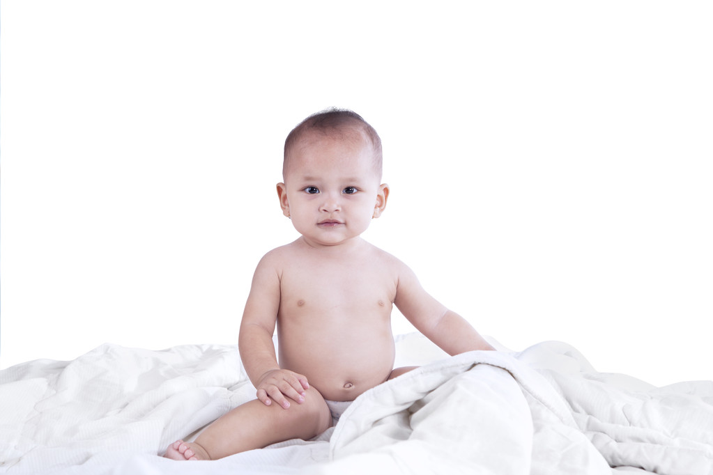 Bebê bonito com cobertor
 - Foto, Imagem