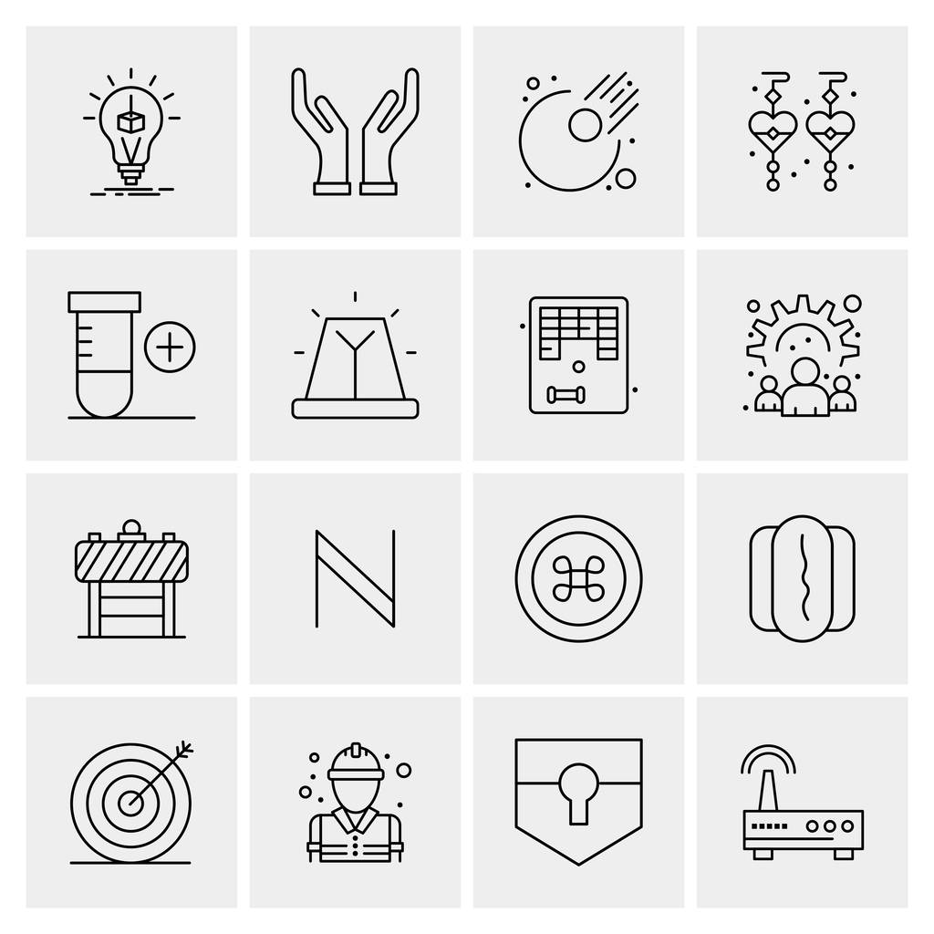 Conjunto de 16 iconos universales Vector de negocios
 - Vector, Imagen