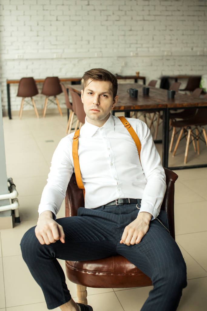 business man sit on chair in office - Photo, Image