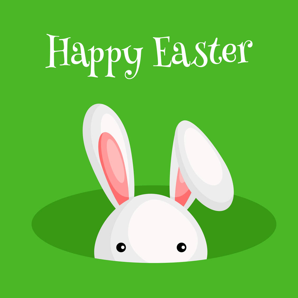 Renkli tavşanlı mutlu Paskalya tebrik kartları - Vektör, Görsel