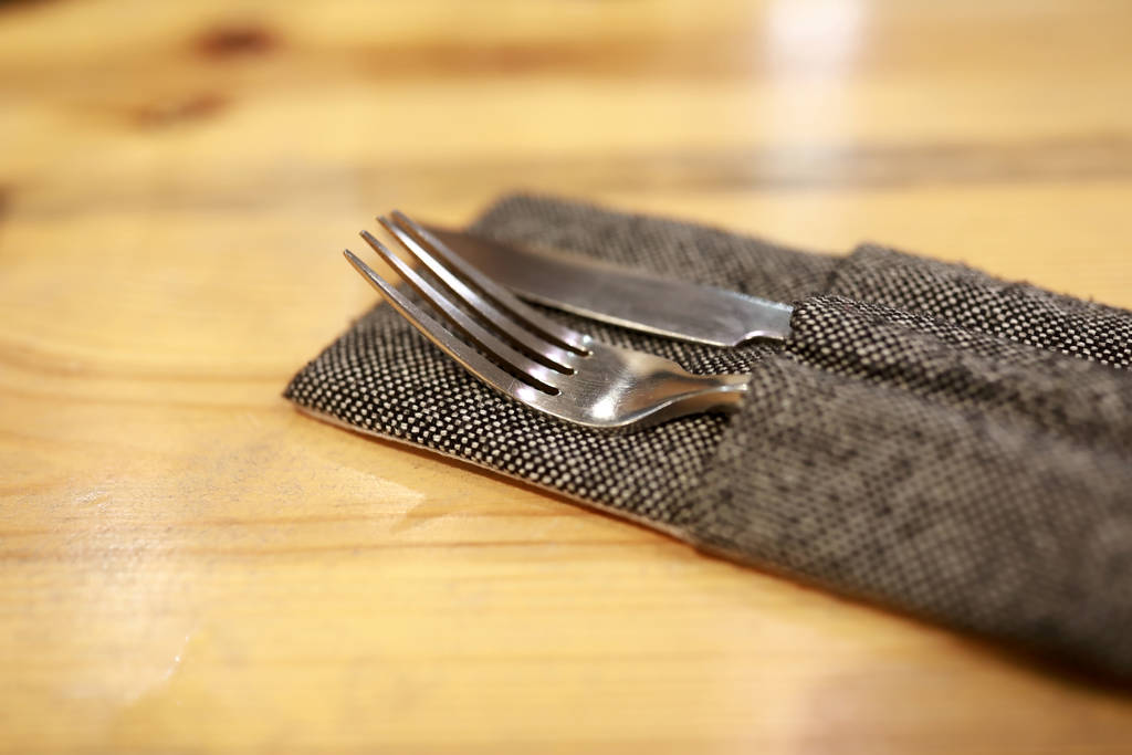 Fork with knife on table - Photo, Image