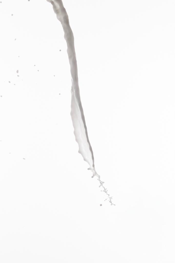 salpicadura de leche blanca fresca pura aislada en blanco
 - Foto, Imagen