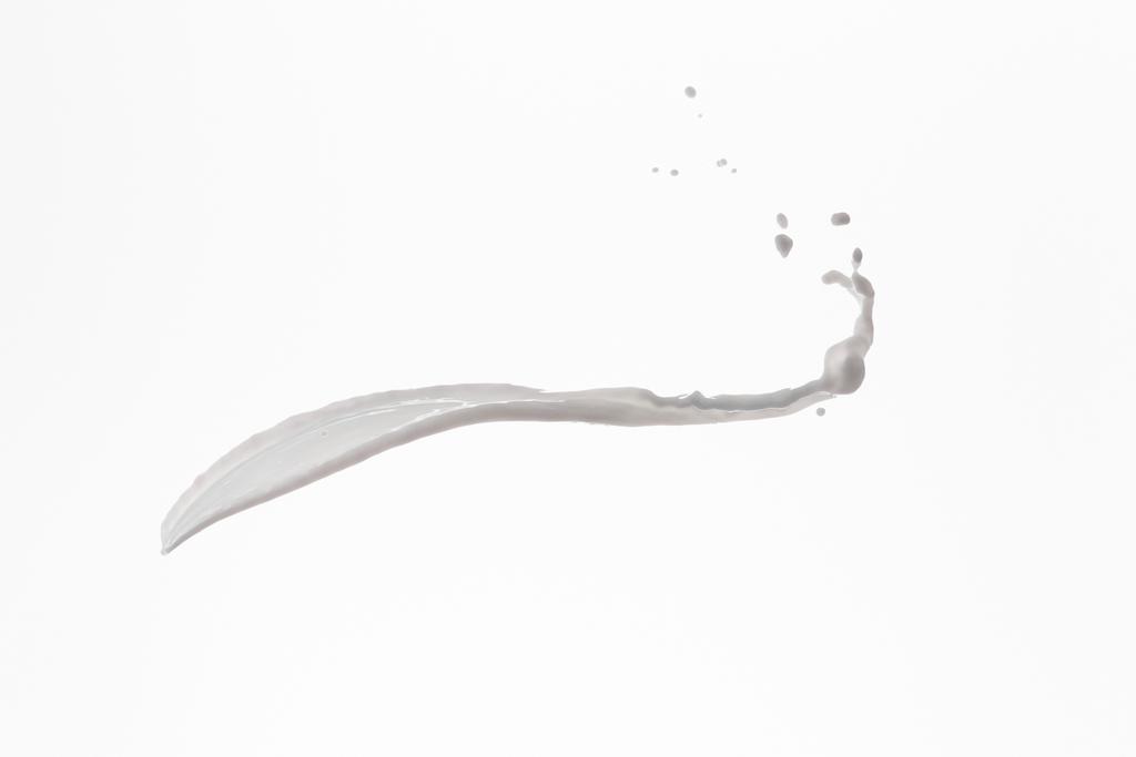 czyste świeże białe mleko splash izolowane na białym - Zdjęcie, obraz