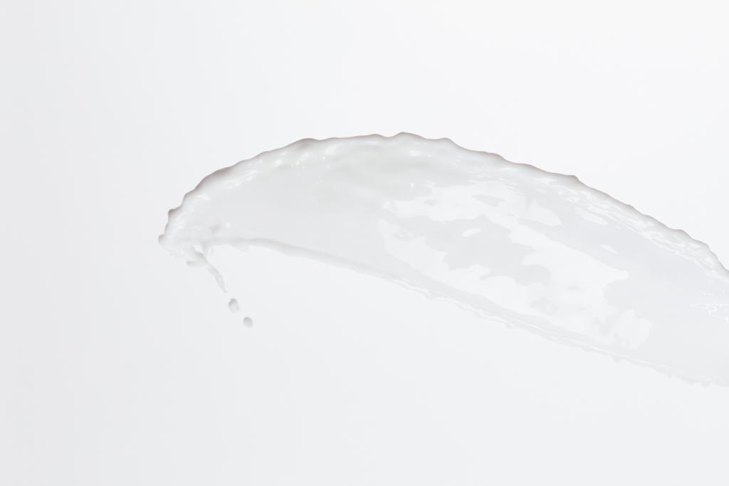 pure fresh white milk splash with drops isolated on white - Photo, Image
