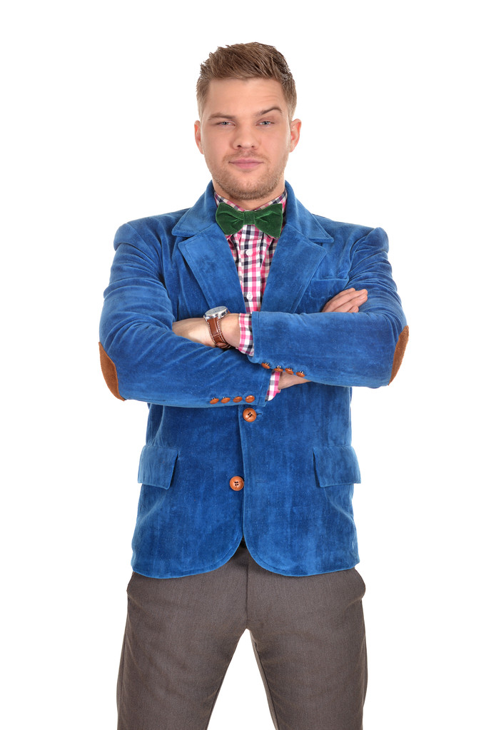 joven con una chaqueta azul - Foto, imagen