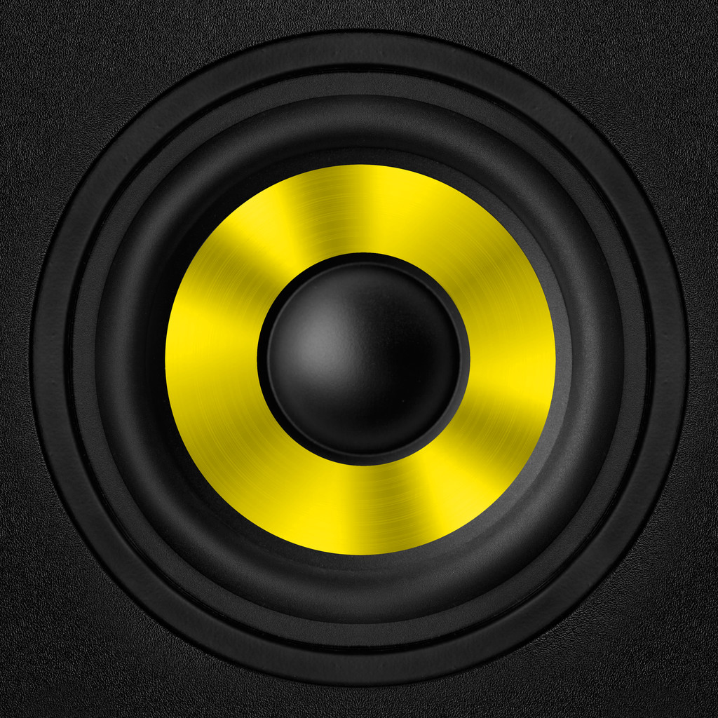 Μαύρο & κίτρινο ομιλητή με μια μεταλλική μεμβράνη - Φωτογραφία, εικόνα