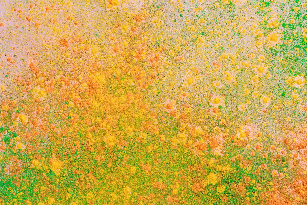 πορτοκαλί, κίτρινο και πράσινο χρώμα χρώματος holi έκρηξη - Φωτογραφία, εικόνα