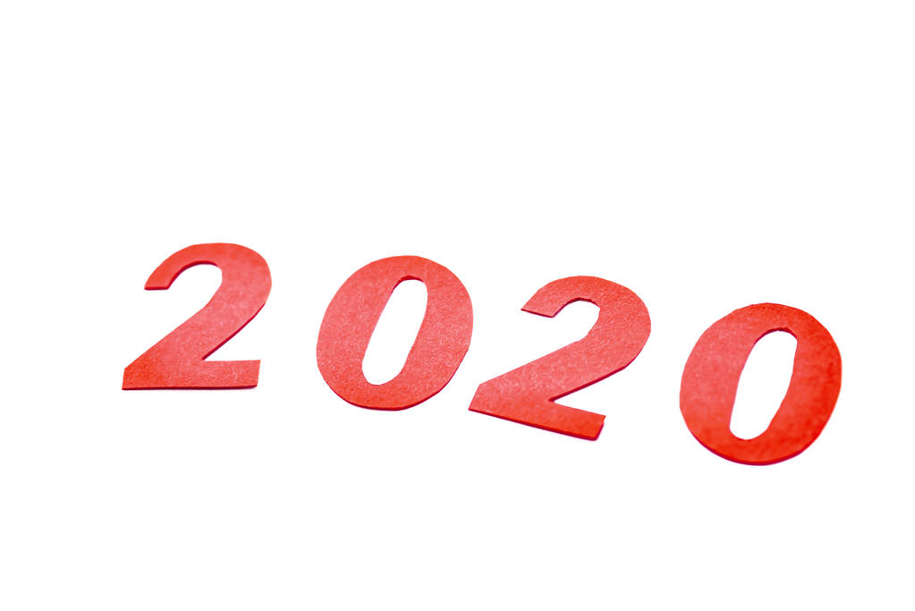 colorido vermelho número 2020 isolado no branco
 - Foto, Imagem
