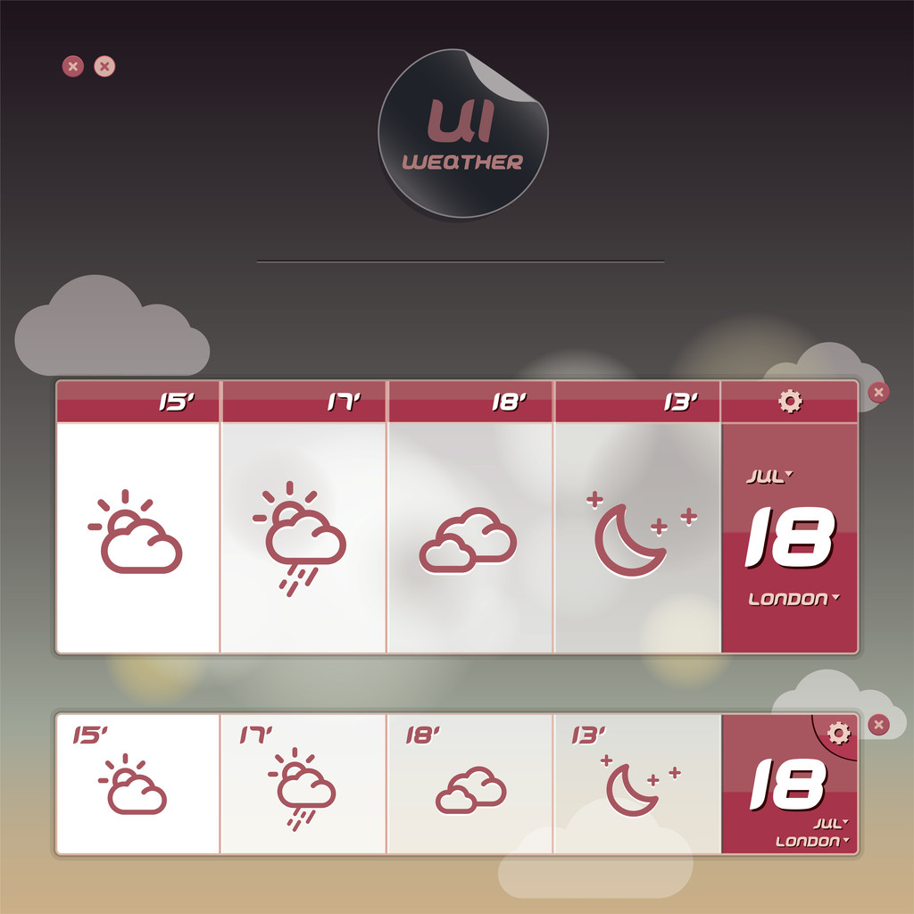 Weather widget ilustrace - Vektor, obrázek