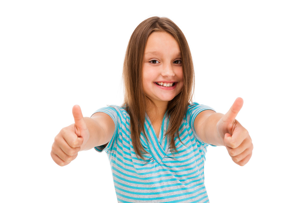Young girl with thumbs up - Photo, Image