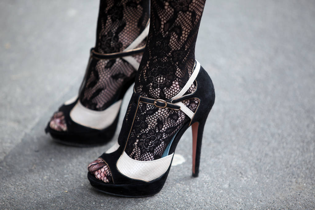 black white high heels - Photo, Image