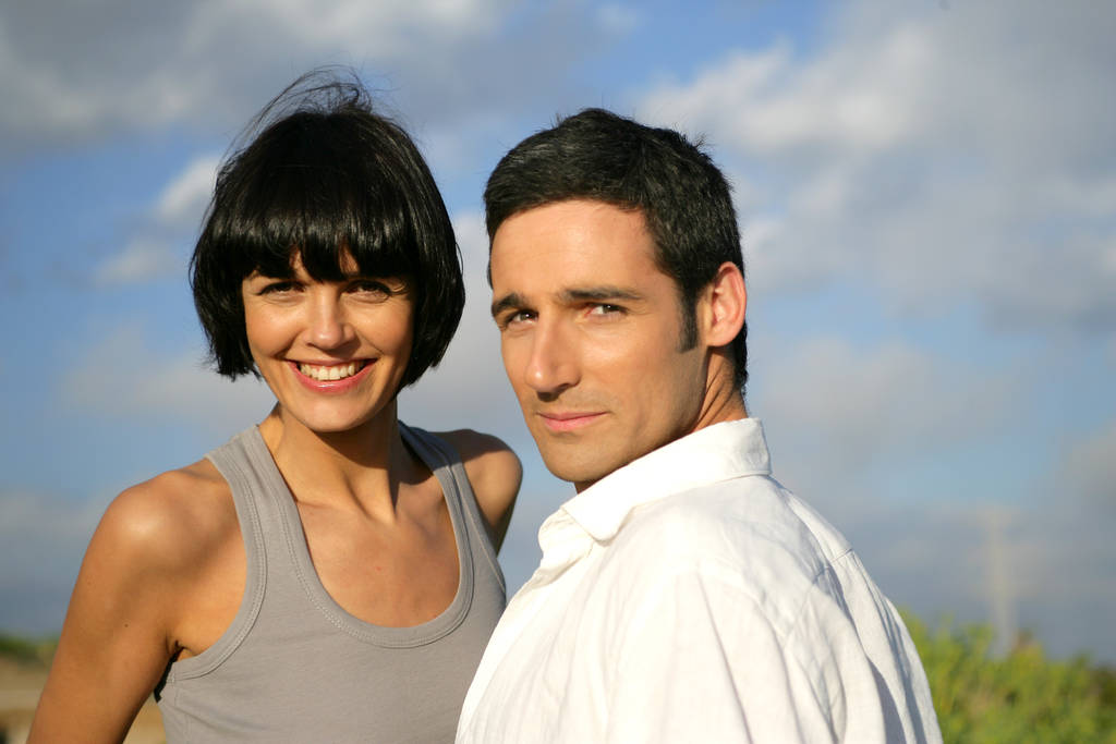 portrait of couple smiling face - Photo, Image