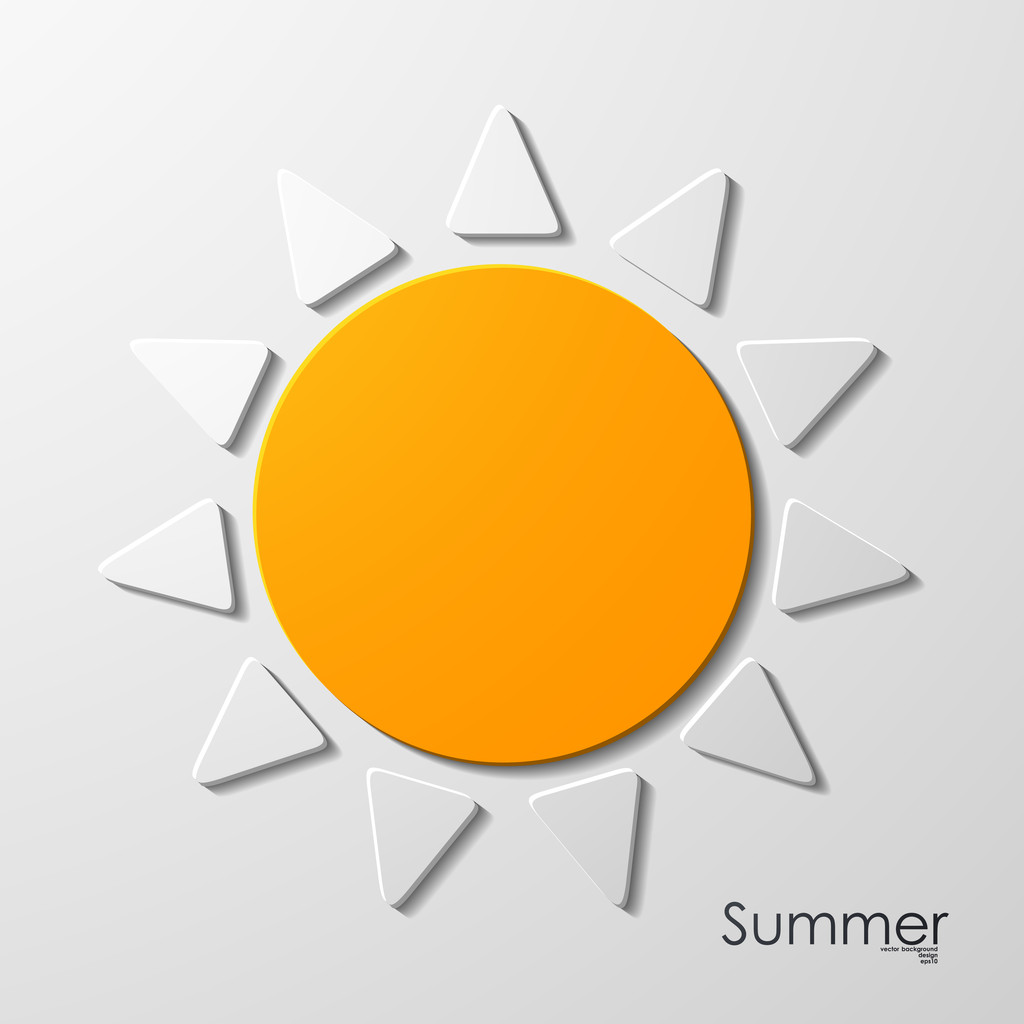 ícone do sol de verão
 - Vetor, Imagem