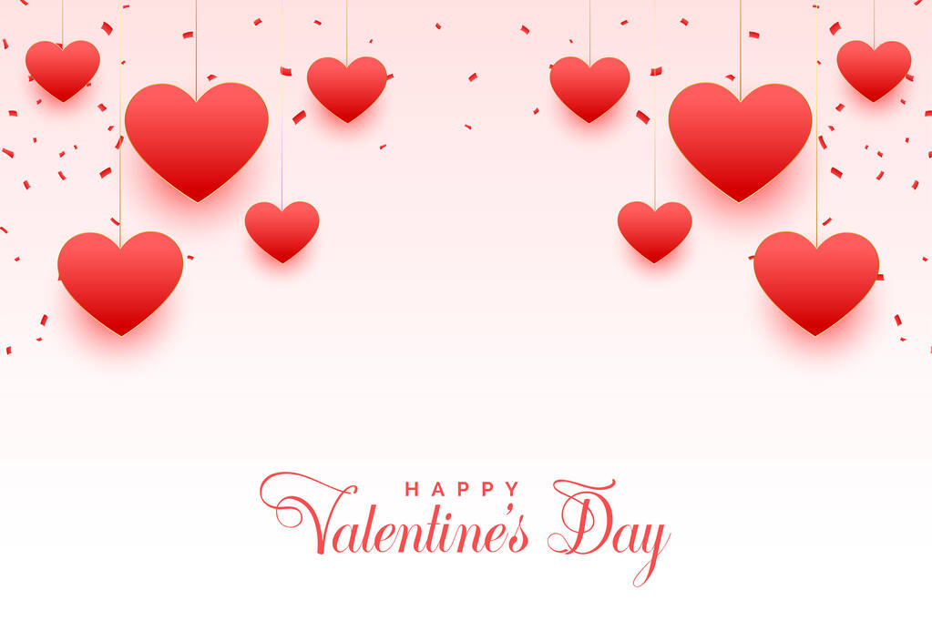 feliz día de San Valentín hermoso corazones fondo diseño - Vector, Imagen