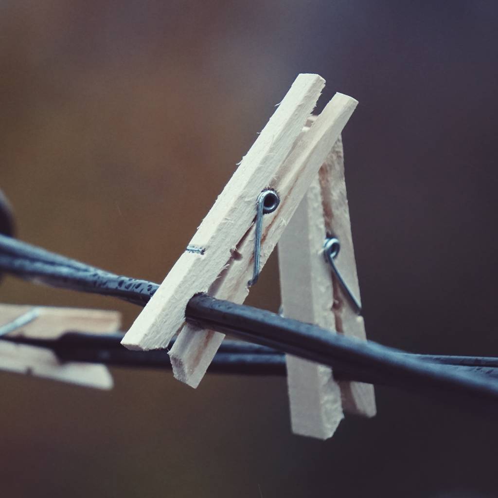 wooden clothespin in the rope - Photo, Image