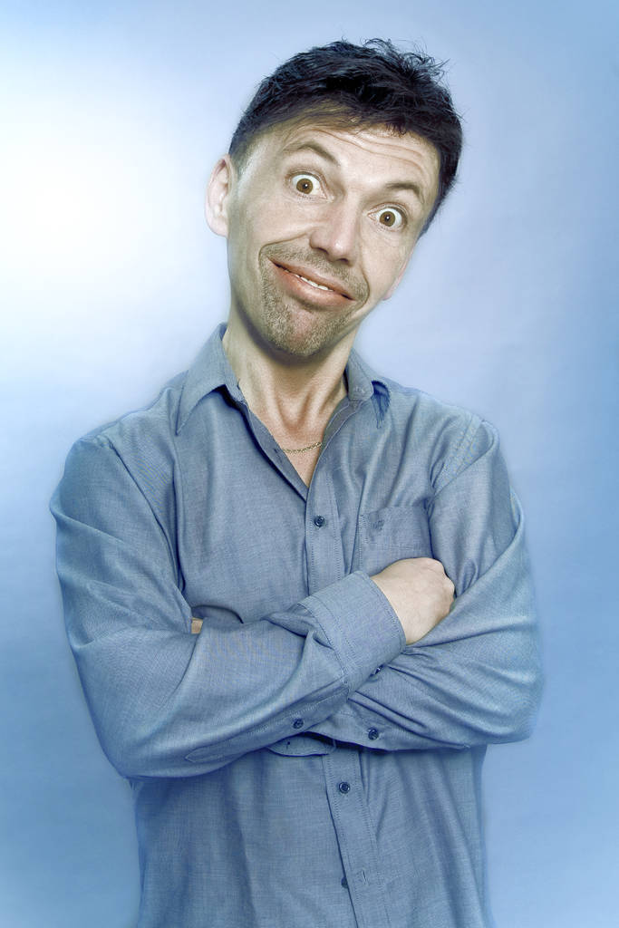 retrato de un hombre guapo en camisa azul - Foto, Imagen