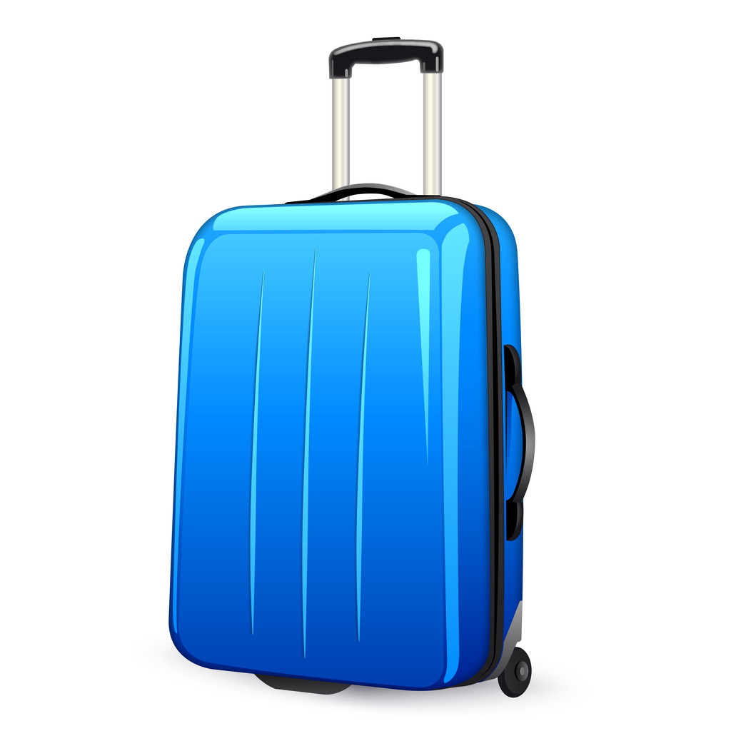 μπλε βαλίτσα - Διάνυσμα, εικόνα
