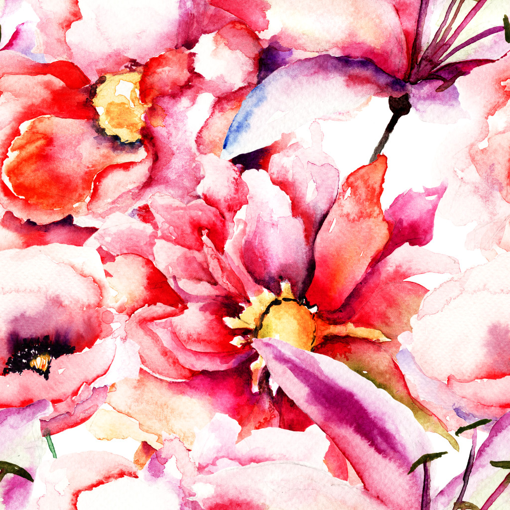 Patrón sin costuras con hermosas flores de colores
 - Foto, imagen