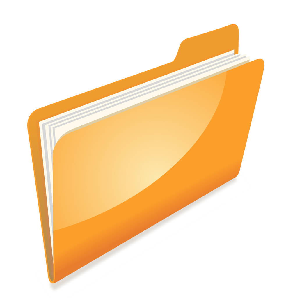 Oranžová ikona složky souborů izolovaná na bílém - Fotografie, Obrázek