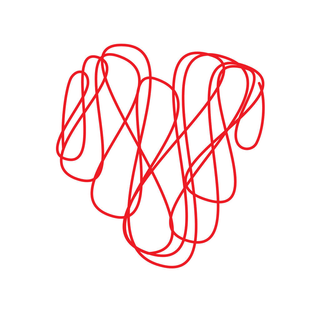 Heart made of thread, rope. Vector illustration. - Vector, Image