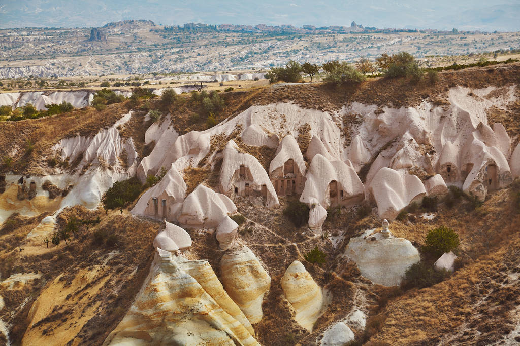 Каппадокія вулканічних kanyon печера будинків в Туреччині переглядів - Фото, зображення