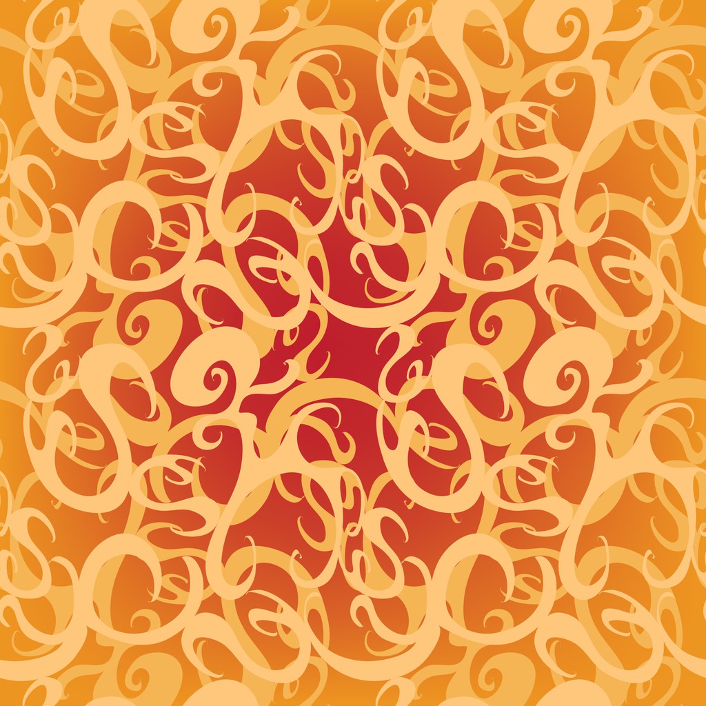 πορτοκαλί floral doodles χωρίς ραφή πρότυπο - Διάνυσμα, εικόνα