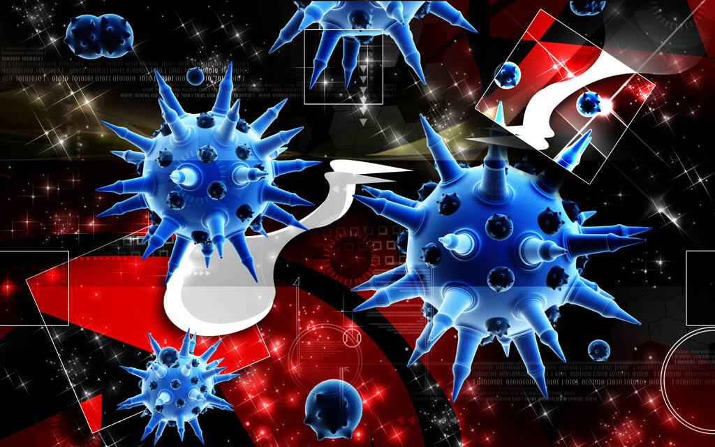 Virusbakterien, grafische Illustration - Foto, Bild