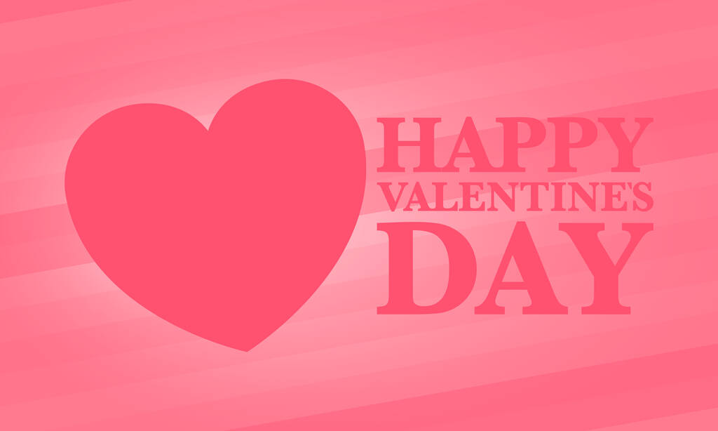fröhlicher Valentinstag. feiern jährlich im Februar 14. romantischen Urlaub für Paare Liebhaber. Valentinskarte mit Herzform. rot und rosa Party-Design. Plakat, Karte, Banner und Hintergrund. Vektor - Vektor, Bild