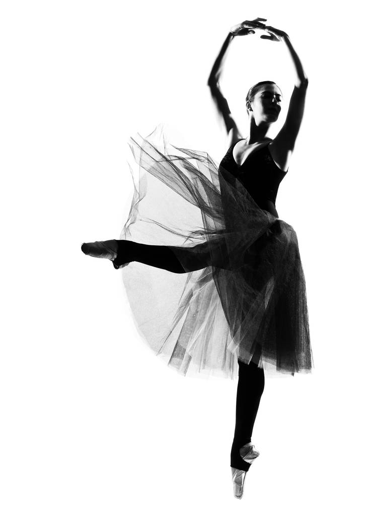 bela caucasiano alta mulher bailarina de balé comprimento total no estúdio isolado fundo branco
 - Foto, Imagem