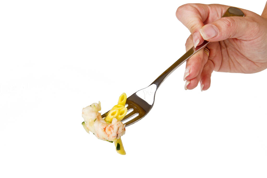 Italiaanse pasta met saffraan en garnalen  - Foto, afbeelding