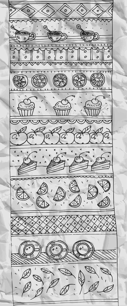 Ilustração vetorial de várias sobremesas doces
 - Vetor, Imagem