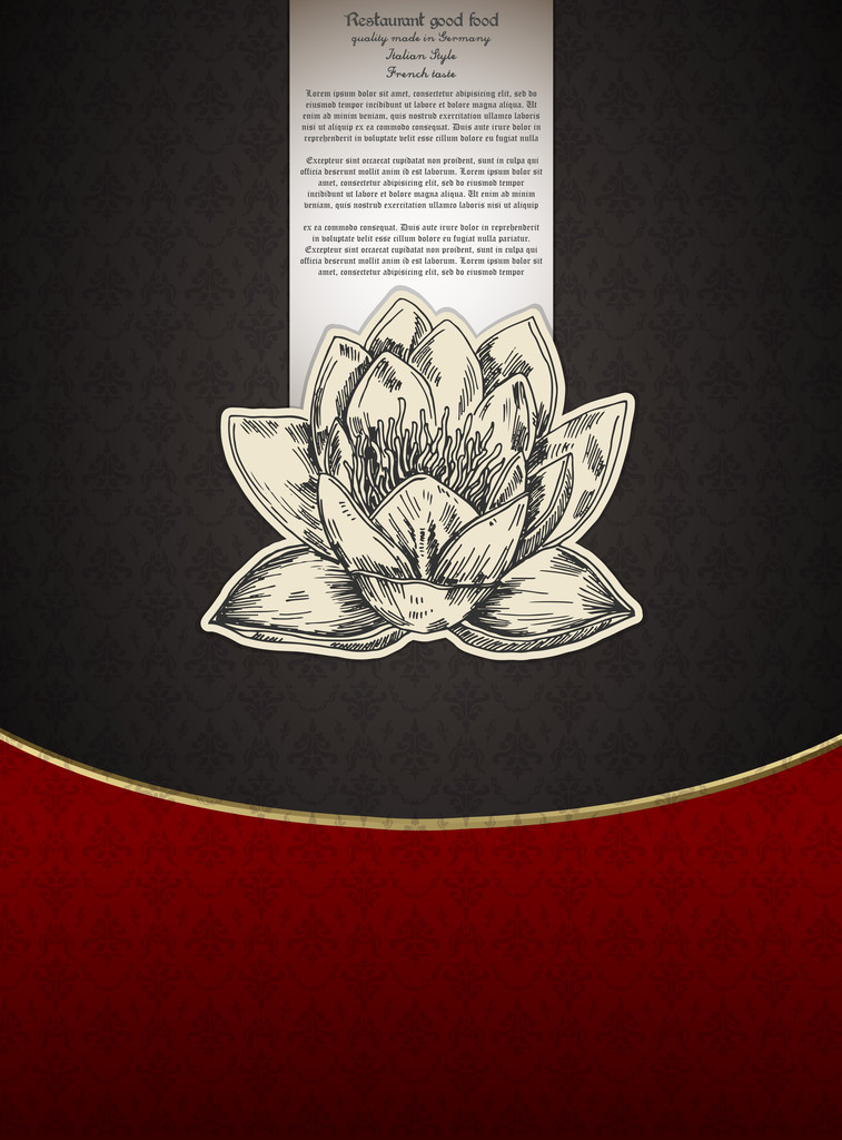 baner restaueant menu z kwiat lotosu. Ilustracja wektorowa - Wektor, obraz