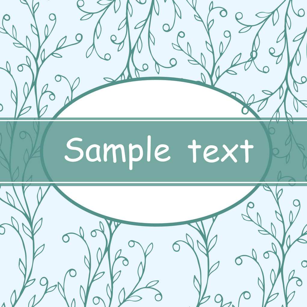 Beautiful floral invitation card of blue and white colors - Vector, Image