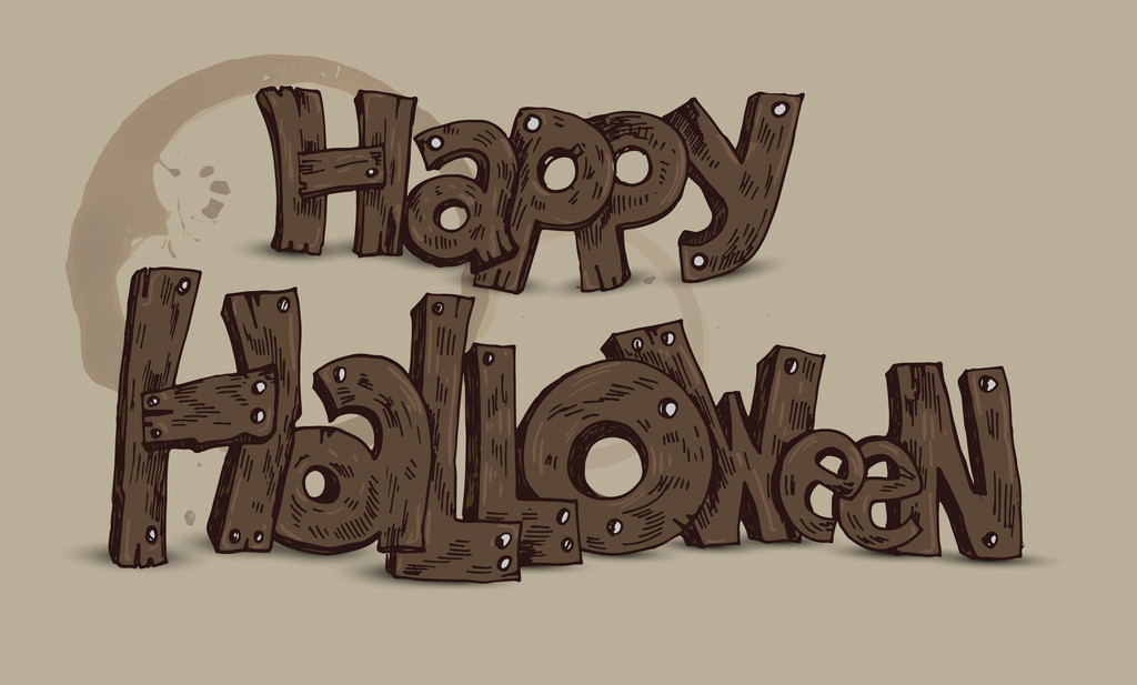 Happy Halloween Karte. Vektorillustration - Vektor, Bild