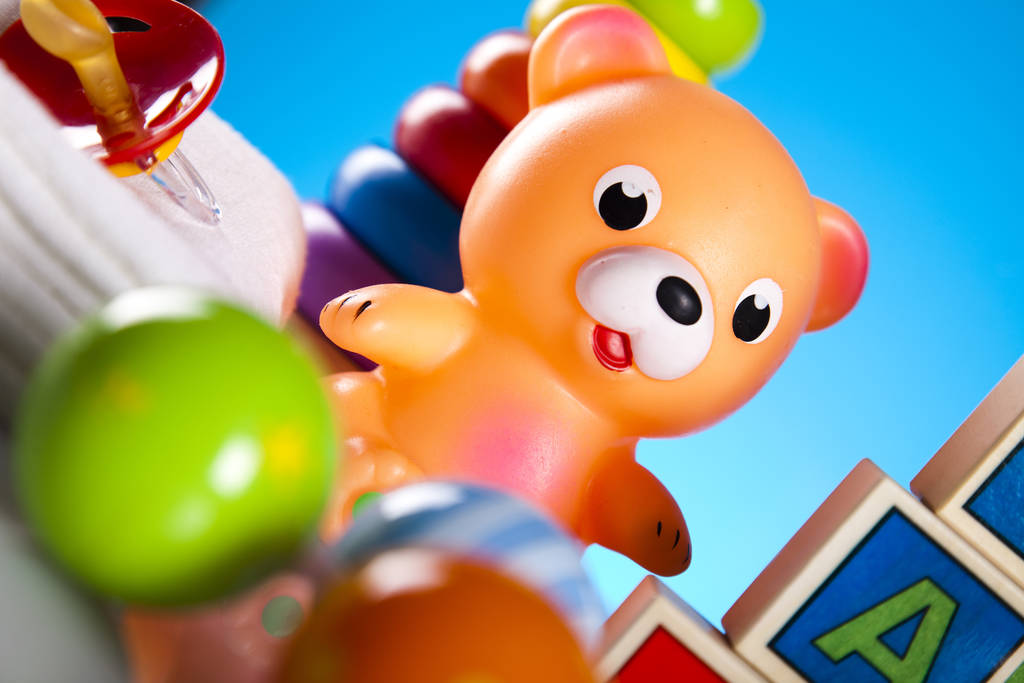 Closeup of colorful children toys - Photo, Image