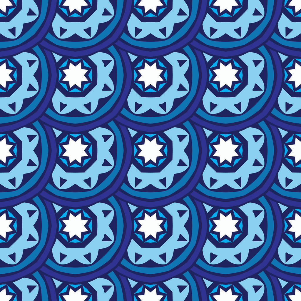 Modrý orientální damaškové rozmachem bezešvá vektorová design - Vektor, obrázek