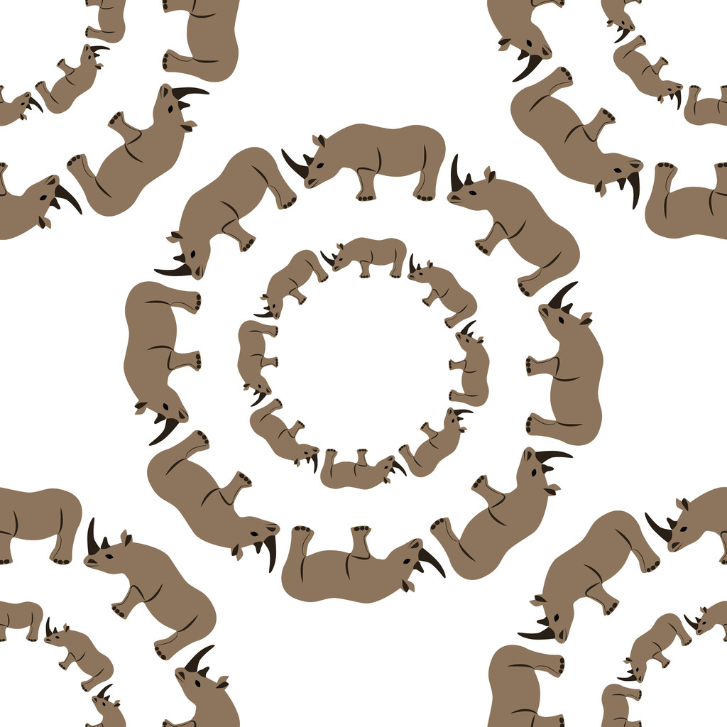 seamless rhino pattern - Vector, Image