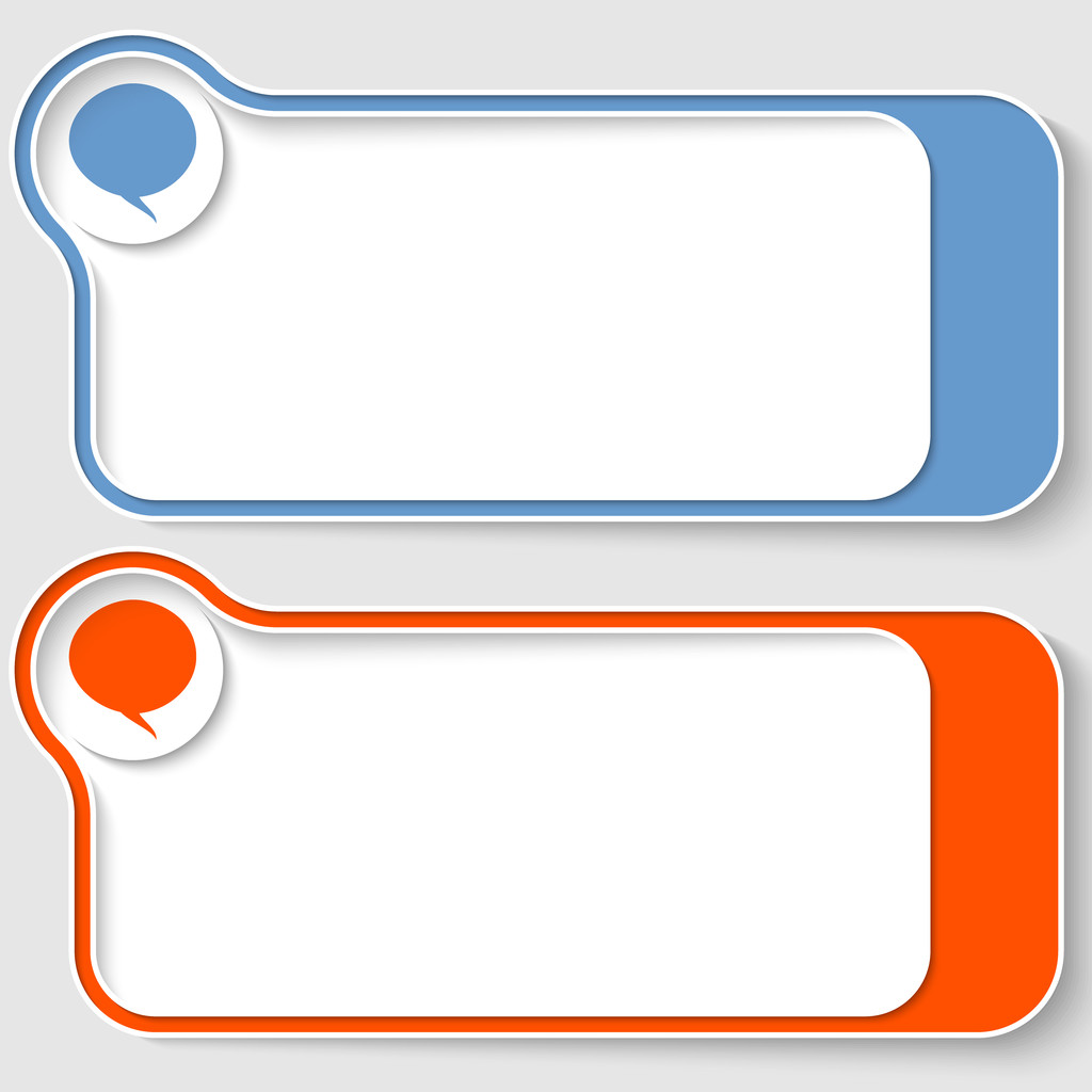 conjunto de duas caixas de texto abstratas com bolha de fala
 - Vetor, Imagem