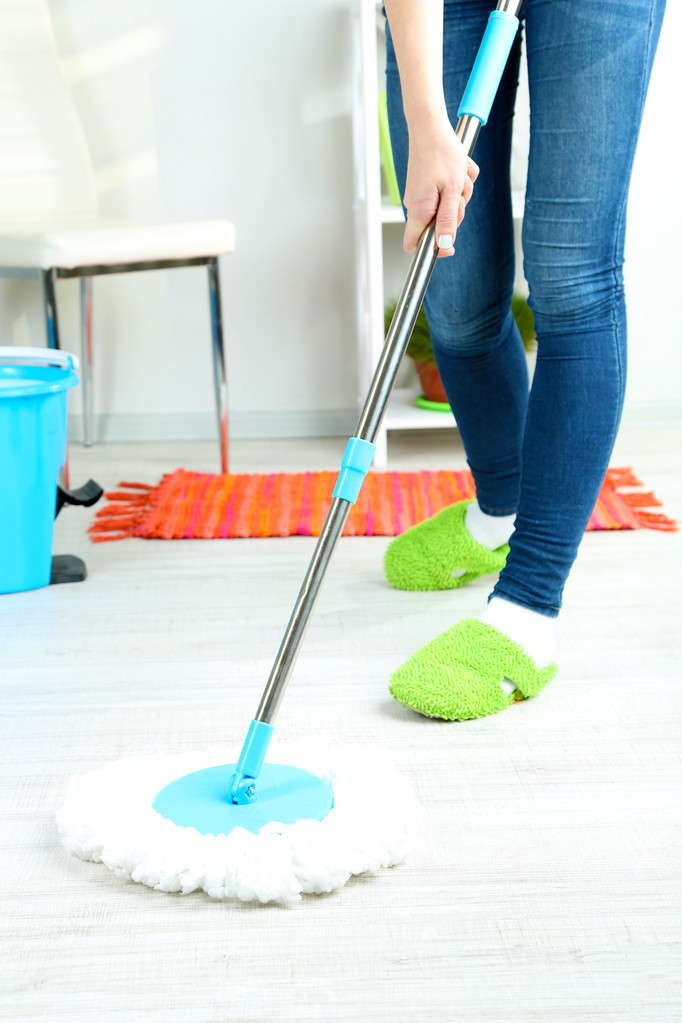 Mopping floor at home close-up - Photo, Image