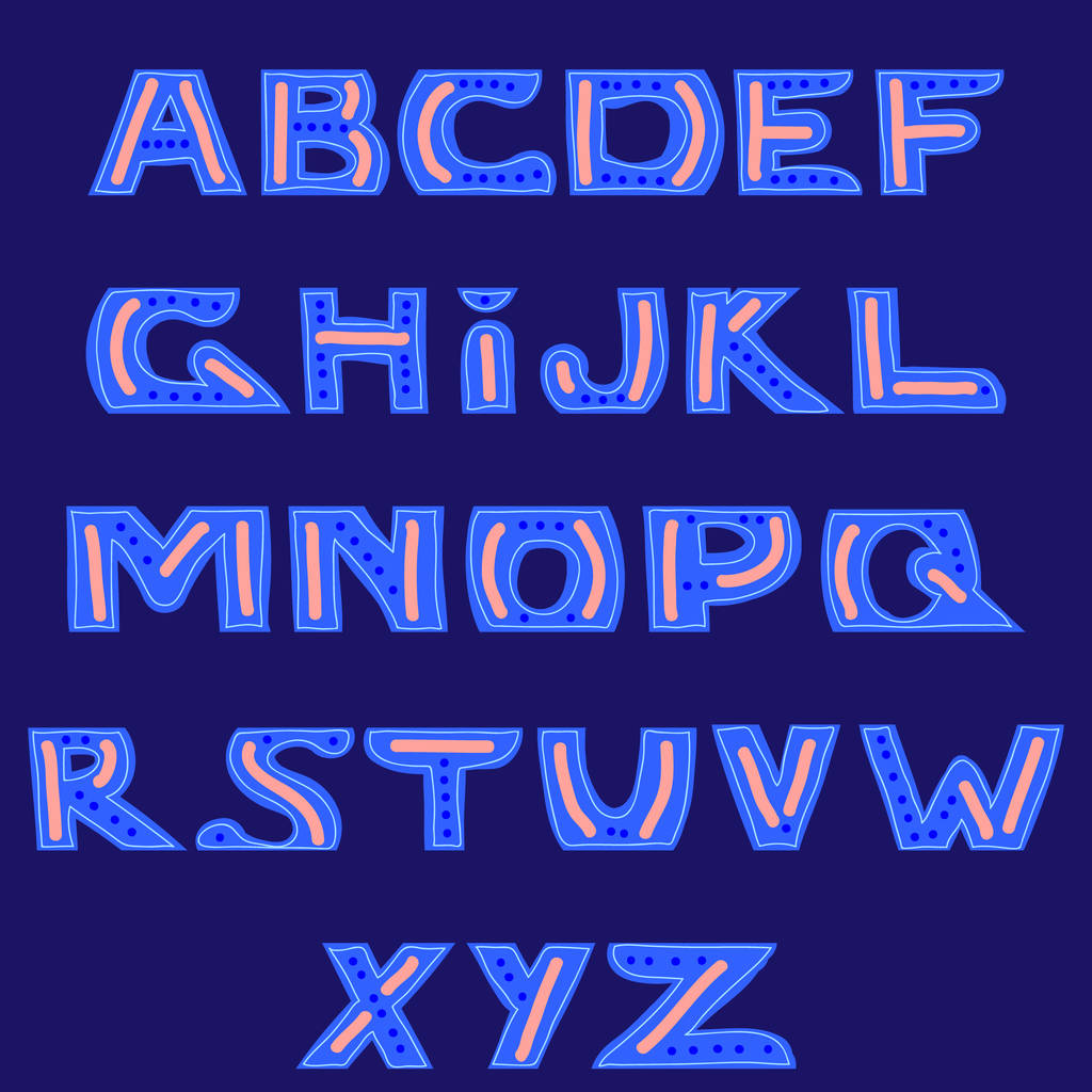 Латинский алфавит нарисован вручную. изолированные буквы для простоты использования в дизайне
 - Вектор,изображение