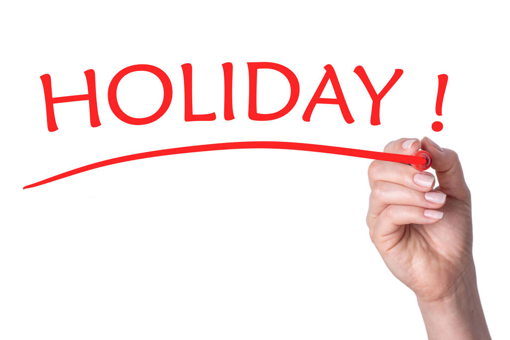 Écrit à la main vacances mot avec marqueur rouge sur fond blanc transparent
. - Photo, image