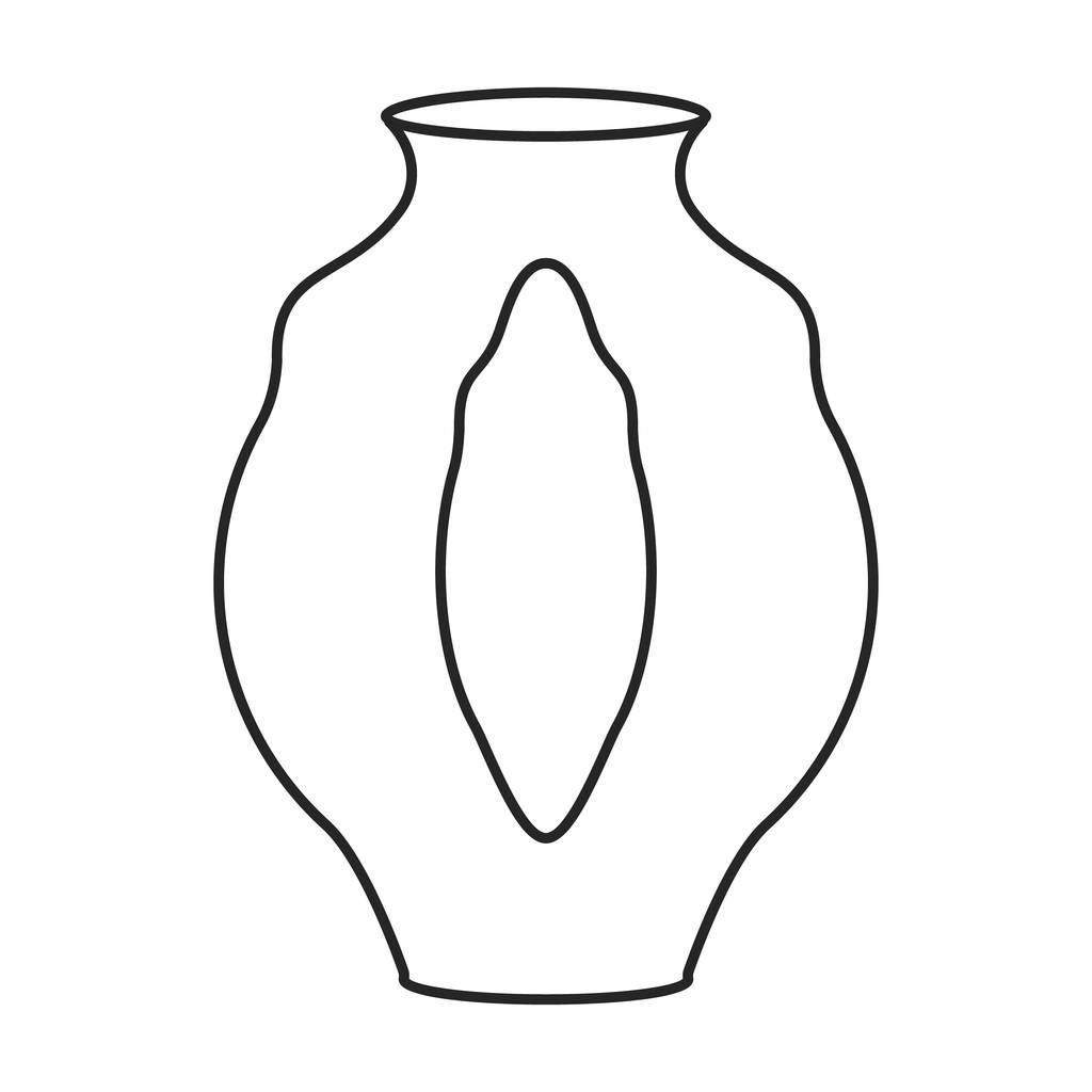 セラミック花瓶のベクトルアイコン白い背景に分離された輪郭ベクトルアイコンセラミック花瓶 . - ベクター画像