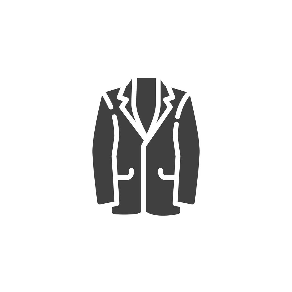 Traje de hombre chaqueta vector icono. signo plano lleno para el concepto móvil y el diseño web. Chaqueta de traje de negocios, icono de glifo de la ropa. Símbolo, ilustración del logotipo. Gráficos vectoriales
 - Vector, Imagen