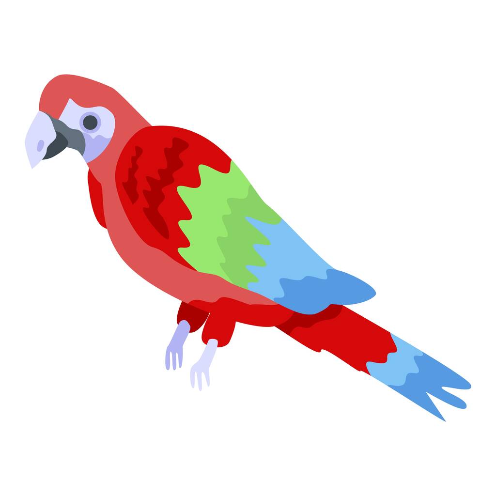 Exotische papegaai icoon, isometrische stijl - Vector, afbeelding