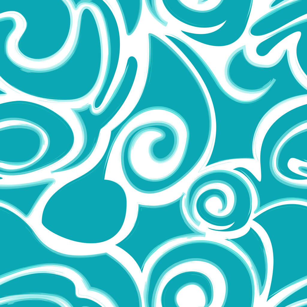 patrón inconsútil turquesa de ondas y formas abstractas con trazo de acuarela para imprimir en tela y papel de envoltura.
 - Vector, Imagen
